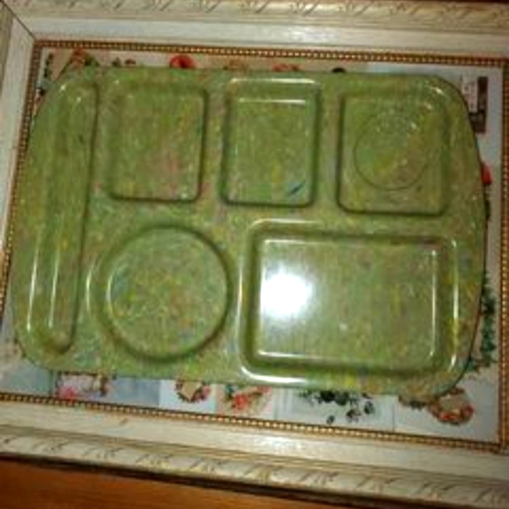 Vintage Confetti Prolon Ware 9953 Melamine Multi Colored Lunch Tray 14.5" x 10"